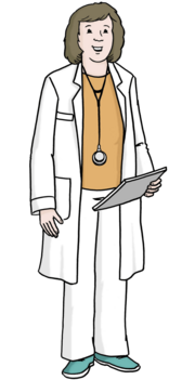 Zeichnung einer Ärztin